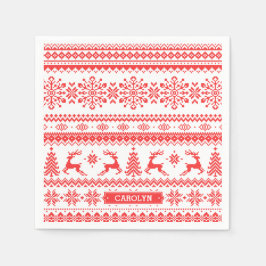 Weihnachtspulli, Rotlichtisenmuster Serviette