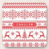 Weihnachtspulli, Rotlichtisenmuster Untersetzer (Vorderseite)