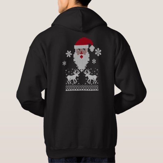 Weihnachtspulli Weihnachtsmann Hoodie (Rückseite)