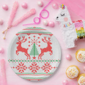 Weihnachtspullover-Art-strickendes Muster Pappteller (Party)