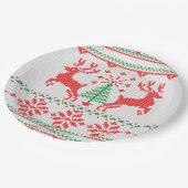 Weihnachtspullover-Art-strickendes Muster Pappteller (Schrägansicht)