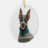 Weihnachtspullover Dobermann Keramik Ornament (Rechts)