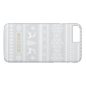 Weihnachtspullover grau Fair-Isle-Muster Monogramm Case-Mate iPhone Hülle (Rückseite (Horizontal))