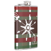 Weihnachtspullover Kariert Initial Schneeblatt Wei Flachmann (Rechts)