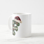 Weihnachtspullover mit Buchstabe F und Santa-Hut Kaffeetasse (Vorderseite Links)