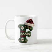 Weihnachtspullover mit Buchstabe F und Santa-Hut Kaffeetasse (Links)