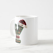 Weihnachtspullover mit Strickmuster und Buchstabe Kaffeetasse (Vorderseite Links)