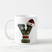 Weihnachtspullover mit Strickmuster und Buchstabe Kaffeetasse (Links)