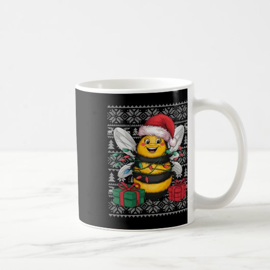 Weihnachtspullover-Stil hässlicher Santa-Hut Humme Kaffeetasse (Rechts)