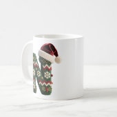Weihnachtspullover Strickbuchstabe N Weihnachtsman Kaffeetasse (Vorderseite Links)
