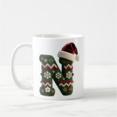 Weihnachtspullover Strickbuchstabe N Weihnachtsman Kaffeetasse (Links)