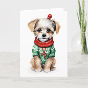 Weihnachtspullover-Welpe, Feiertags-Welpe BLANK Feiertagskarte