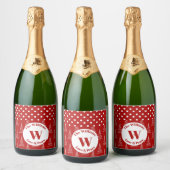 Weihnachtspunkte & Bäume Individuelle Name und Nac Schaumweinetikett (Flaschen)