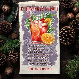 Weihnachtspunsch-Feiertags-Cocktail-Rezept Individ Geschirrtuch