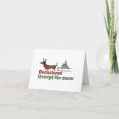 Weihnachtspuppe: Dackel durch den Schnee Karte (Vorderseite)