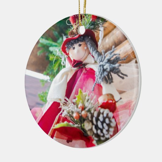 Weihnachtspuppe Keramik Ornament (Links)