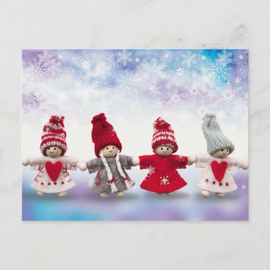 Weihnachtspuppen Postkarte (Vorderseite)