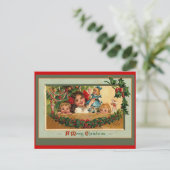 Weihnachtspuppen und kleine Mädchen auf Karten (Stehend Vorderseite)