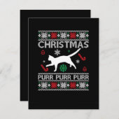 WeihnachtsPurr Purr Purr Feiertagskarte (Vorne/Hinten)