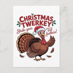 Weihnachtspute schwing deinen Schwanzfeder Feiertagspostkarte