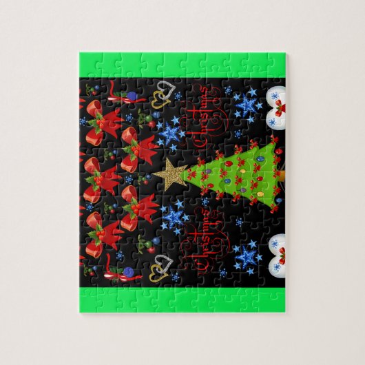 Weihnachtspuzzle-Geschenkboxen für Kinderschwarz Puzzle (Vertikal)