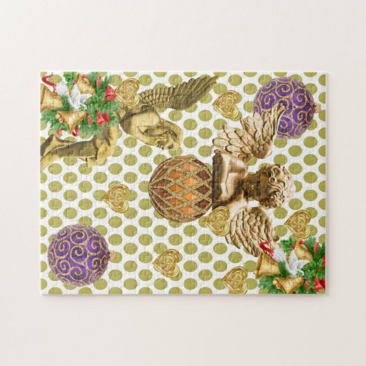 Weihnachtspuzzle Gold Engel Puzzle (Horizontal)