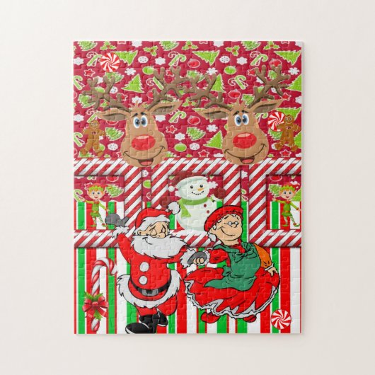 Weihnachtspuzzle Reindeer Santa Elf Snowman Puzzle (Vertikal)