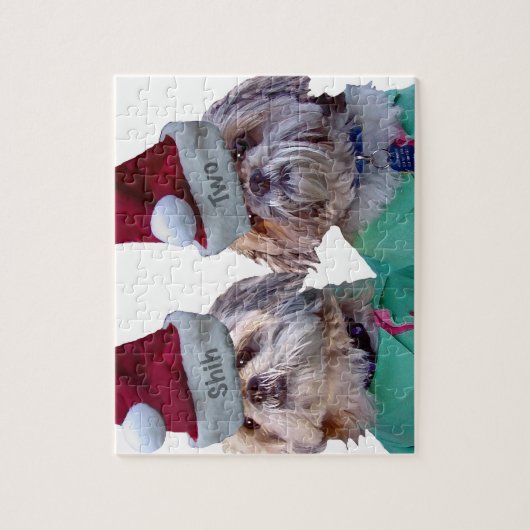 Weihnachtspuzzlespiel Shih Tzu - Shih zwei Puzzle (Vertikal)