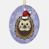 Weihnachtspygmäe-Igel Keramikornament (Rechts)