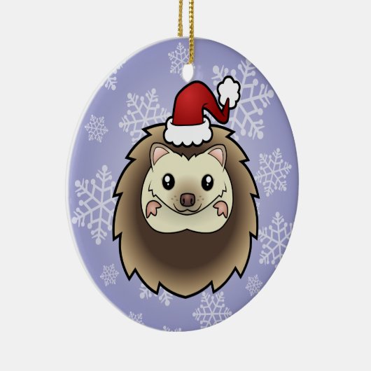 Weihnachtspygmäe-Igel Keramikornament (Rechts)