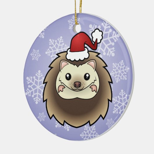 Weihnachtspygmäe-Igel Keramikornament (Links)