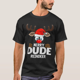 Weihnachtspyjama für Männer mit Rentier-Muster T-Shirt