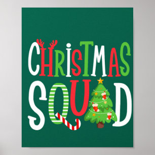 Weihnachtsquadd Funny Xmas Tree Family Matching Poster
