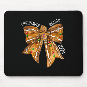 Weihnachtsquadrat 2024 Gingerbread Bow Coquette No Mousepad