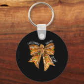 Weihnachtsquadrat 2024 Gingerbread Bow Coquette No Schlüsselanhänger (Vorderseite)