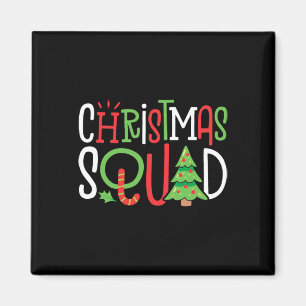 Weihnachtsquadrat Funny Xmas Tree Family Matching Magnet