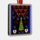 Weihnachtsquadrat Premium-Ornament schwarz Silbernes Ornament (Rechts)