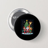 Weihnachtsquadrat Santa Giraffe Elf Dabbing Matchi Button (Vorne & Hinten)