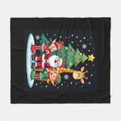 Weihnachtsquadrat Santa Giraffe Elf Dabbing Matchi Fleecedecke (Vorderseite (Horizontal))