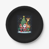 Weihnachtsquadrat Santa Giraffe Elf Dabbing Matchi Pappteller (Vorderseite)