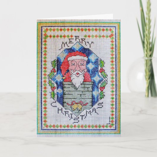 Weihnachtsquerstich-Blick-Gruß-Karte Feiertagskarte (Vorderseite)