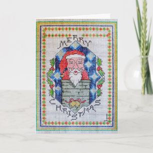 Weihnachtsquerstich-Blick-Gruß-Karte Feiertagskarte