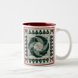 Weihnachtsquerstich-Tasse Zweifarbige Tasse