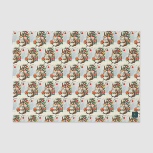 Weihnachtsquirrel Tissue Seidenpapier (Vorderseite)