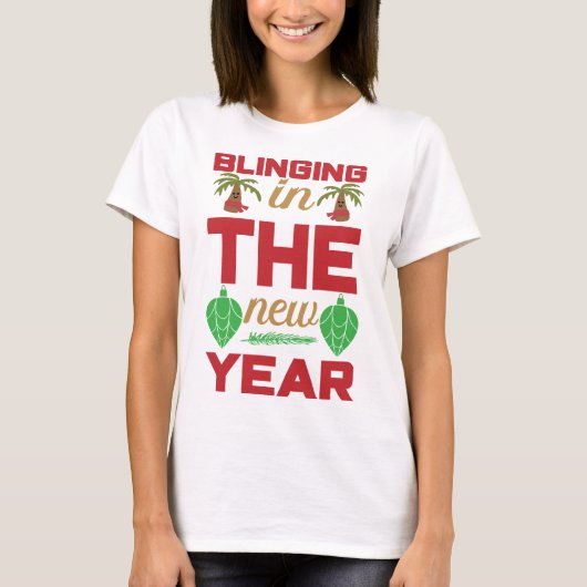 Weihnachtsquotendesign Bling T-Shirt (Vorderseite)