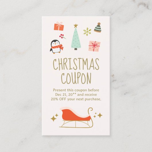 Weihnachtsrabattscoupon Rabattkarte (Vorderseite)