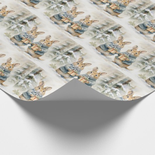 WeihnachtsRabbinerpapier Geschenkpapier (Ecke)