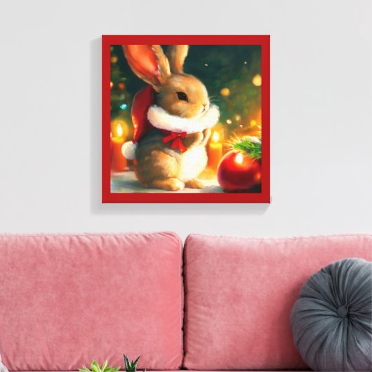 WeihnachtsRabbit 1 Leinwanddruck (Insitu (Wohnzimmer))
