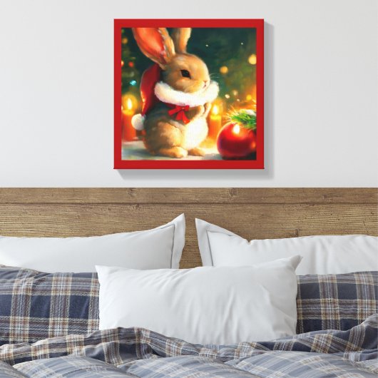 WeihnachtsRabbit 1 Leinwanddruck (Insitu (Schlafzimmer))