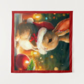 WeihnachtsRabbit 1 Wandteppich (Vorderseite (Horizontal))